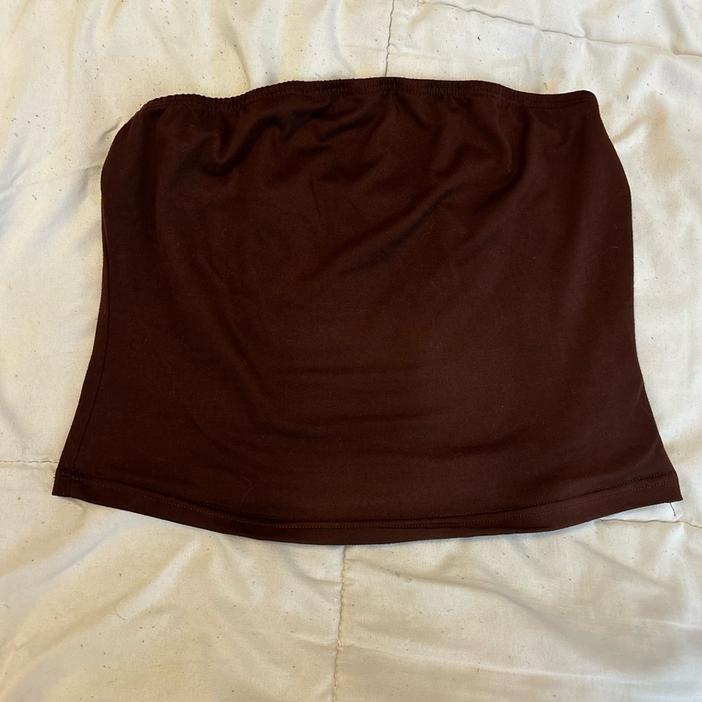 Brown Cropped Tube Top